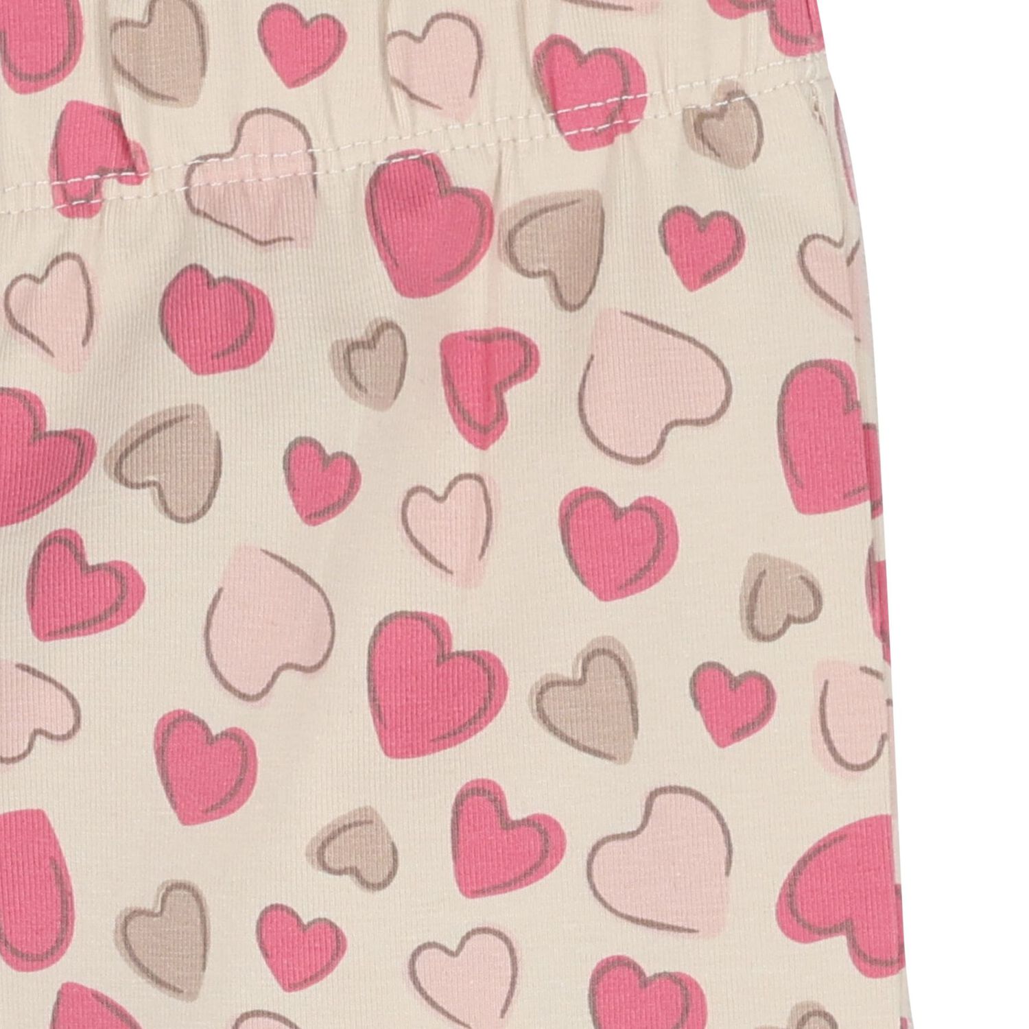 Younger Girls Beige Heart Leggings, 1, hi-res image number null