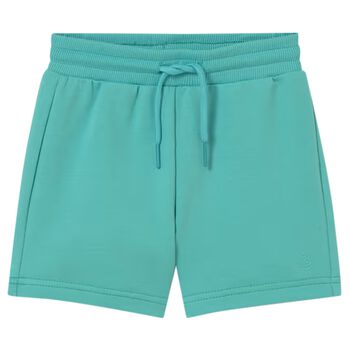 Younger Boys Green Logo Shorts