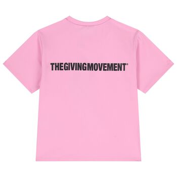 تي شيرت وردي ناعم بقصّة عادية