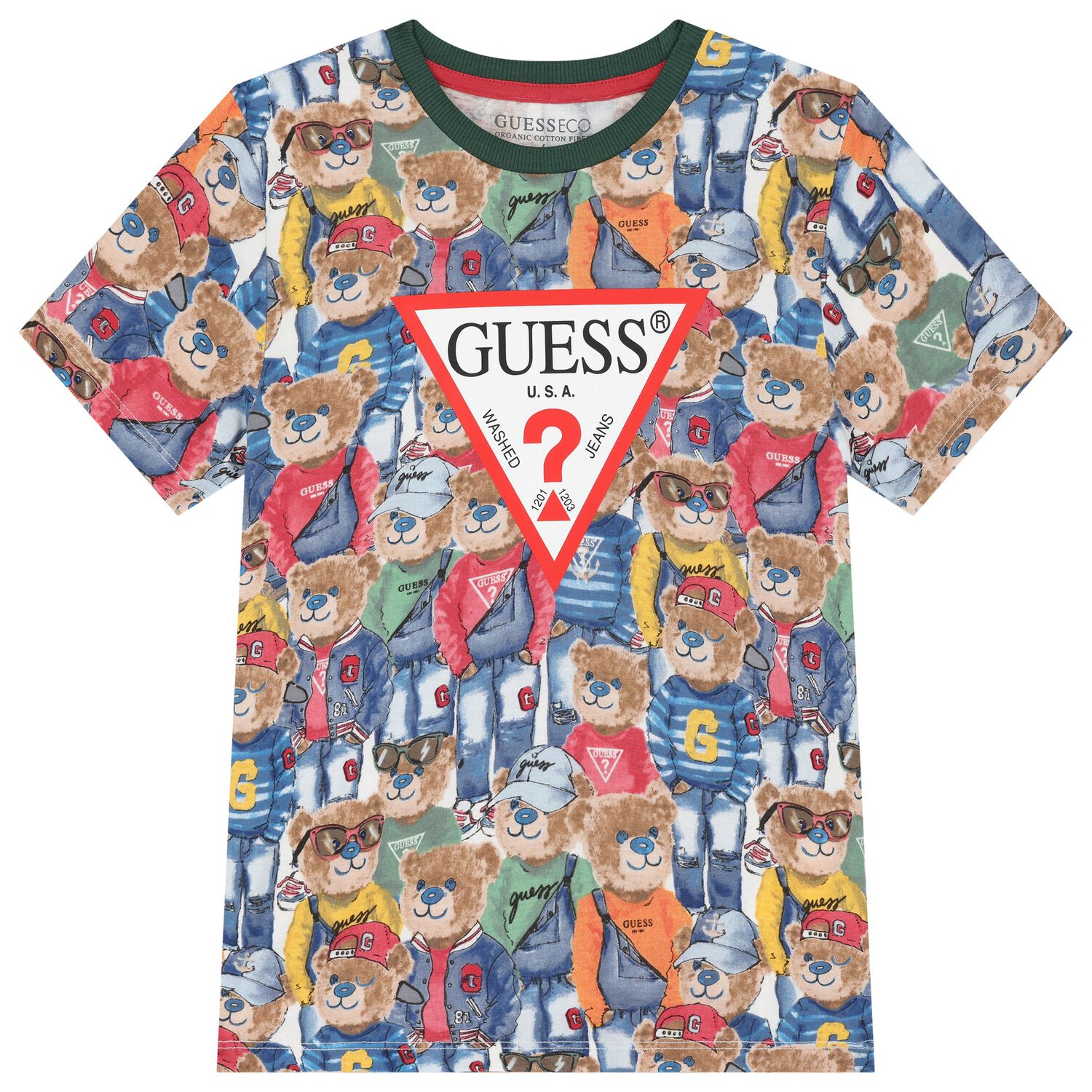 Boys Multi-Coloured Teddy Bear Logo T-Shirt, 2, hi-res image number null