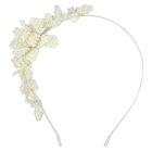 Girls Ivory Pearl & Crystal Beaded Headband, 1, hi-res