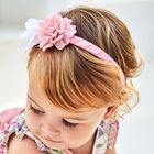 Younger Girls Pink & White Floral Headband, 1, hi-res