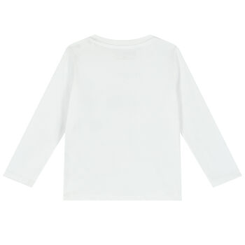 Baby Boys White Teddy Bear Long Sleeve Top