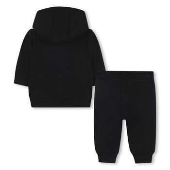 Younger Boys Black Logo Tracksuit