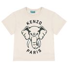 Beige Elephant Logo T-Shirt , 1, hi-res