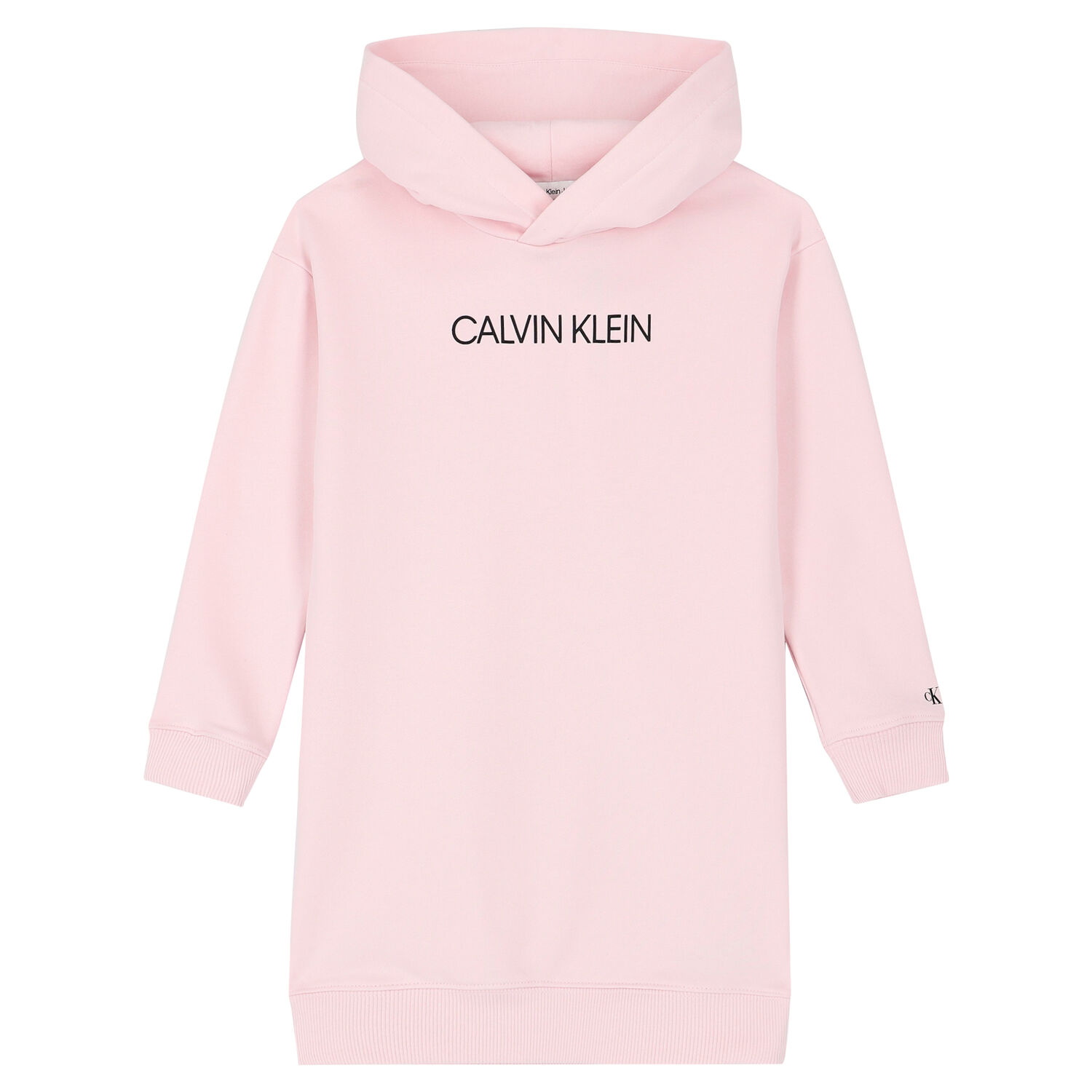 Girls Pink Logo Hooded Dress, 1, hi-res