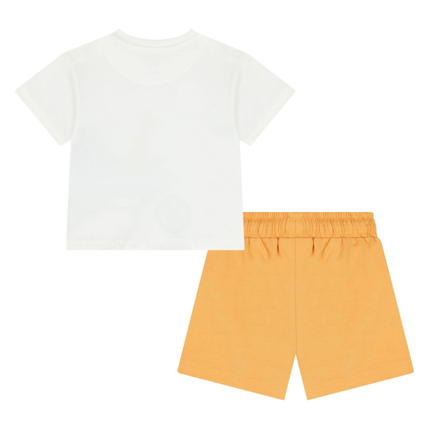 Younger Boys White & Orange Shorts Set, 1, hi-res