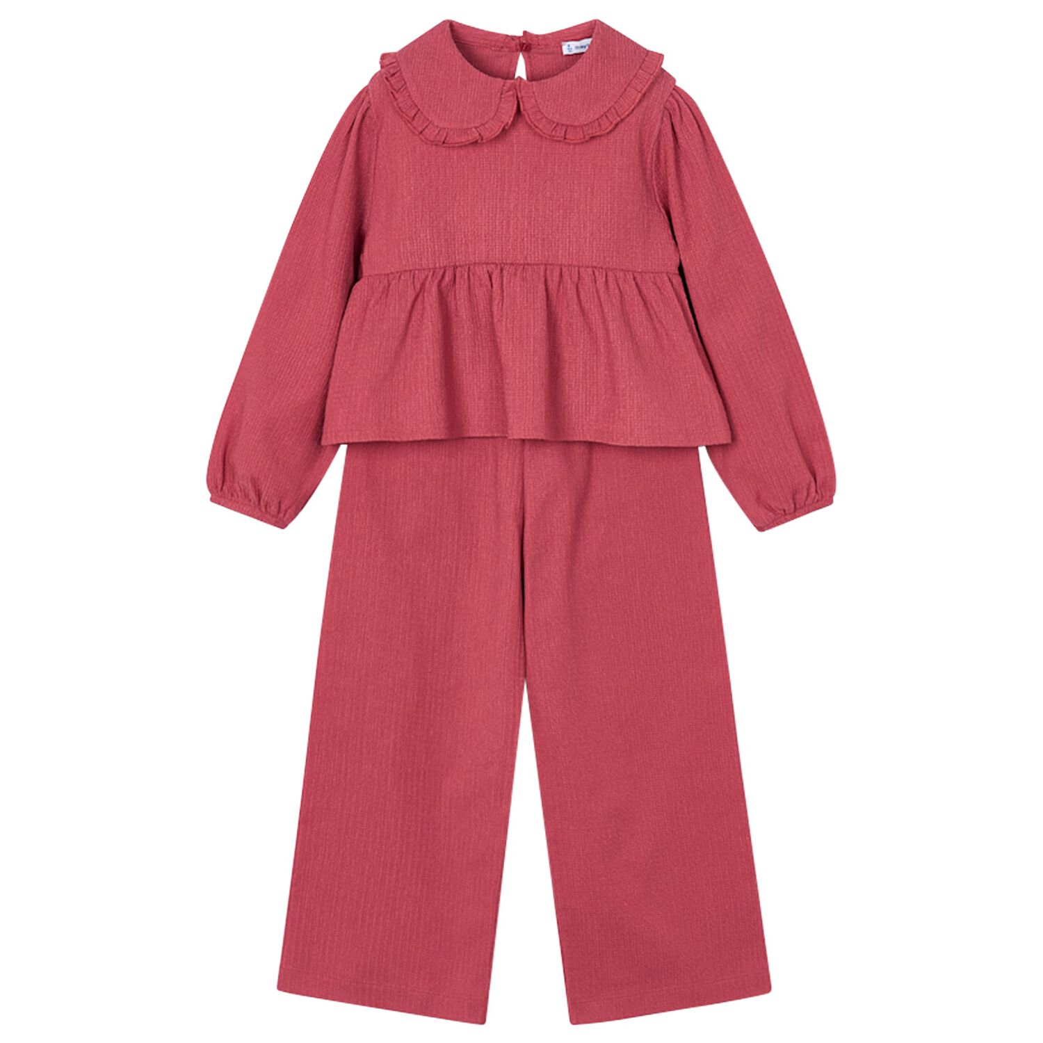 طقم بنطلون للبنات باللون الوردى , 1, hi-res