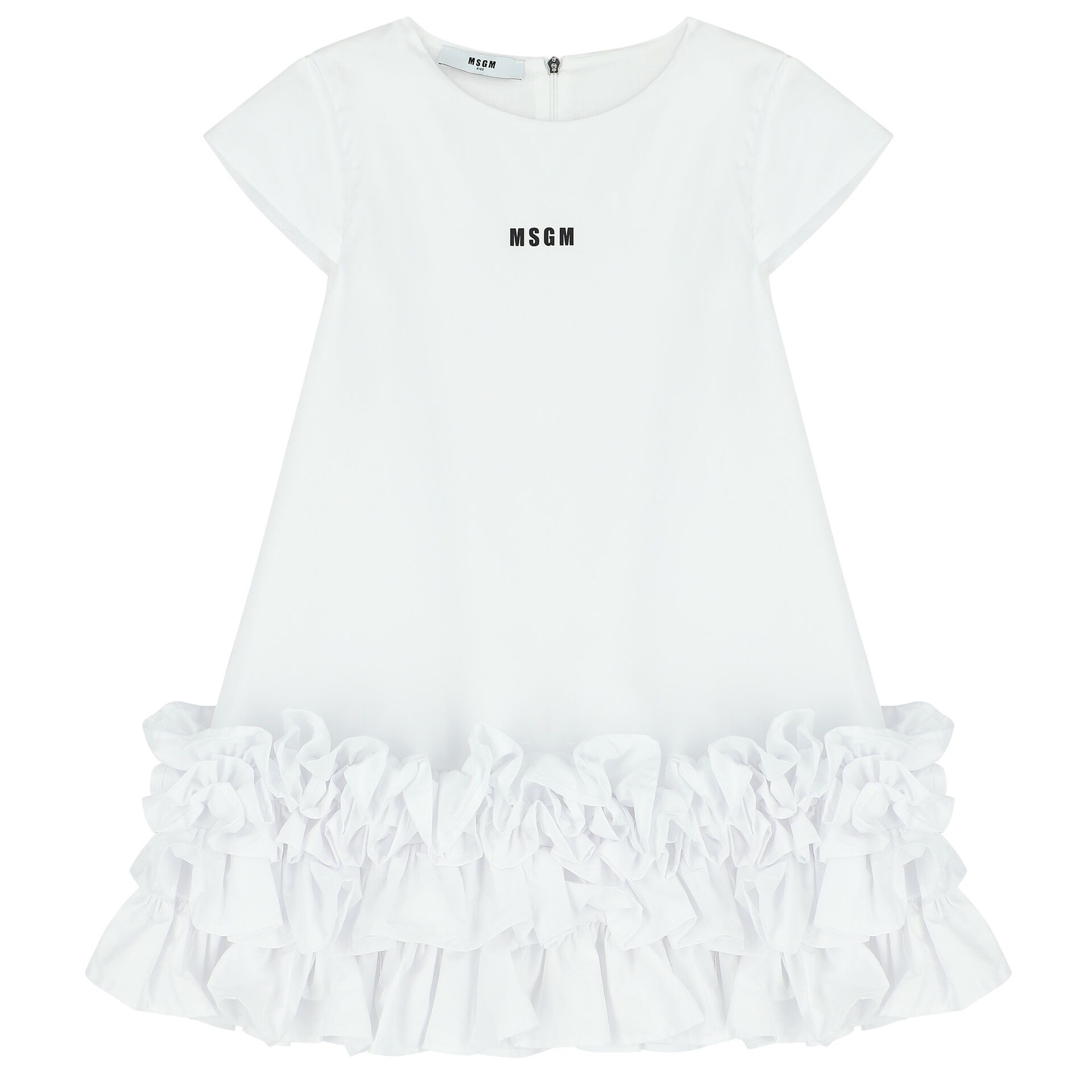 Msgm white ruffle dress outlet