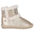 Younger Girls Gold Faux Leather Boots, 3, hi-res