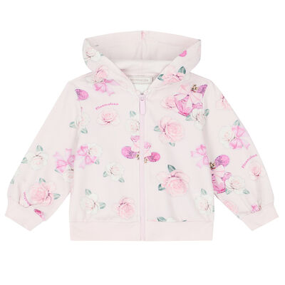 Younger Girls Floral Zip-Up Top