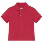 Younger Boys Red Logo Polo Shirt, 5, hi-res