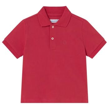 Younger Boys Red Logo Polo Shirt