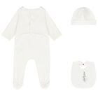 Baby Girls Ivory Embroidered Babygrow Gift Set, 1, hi-res