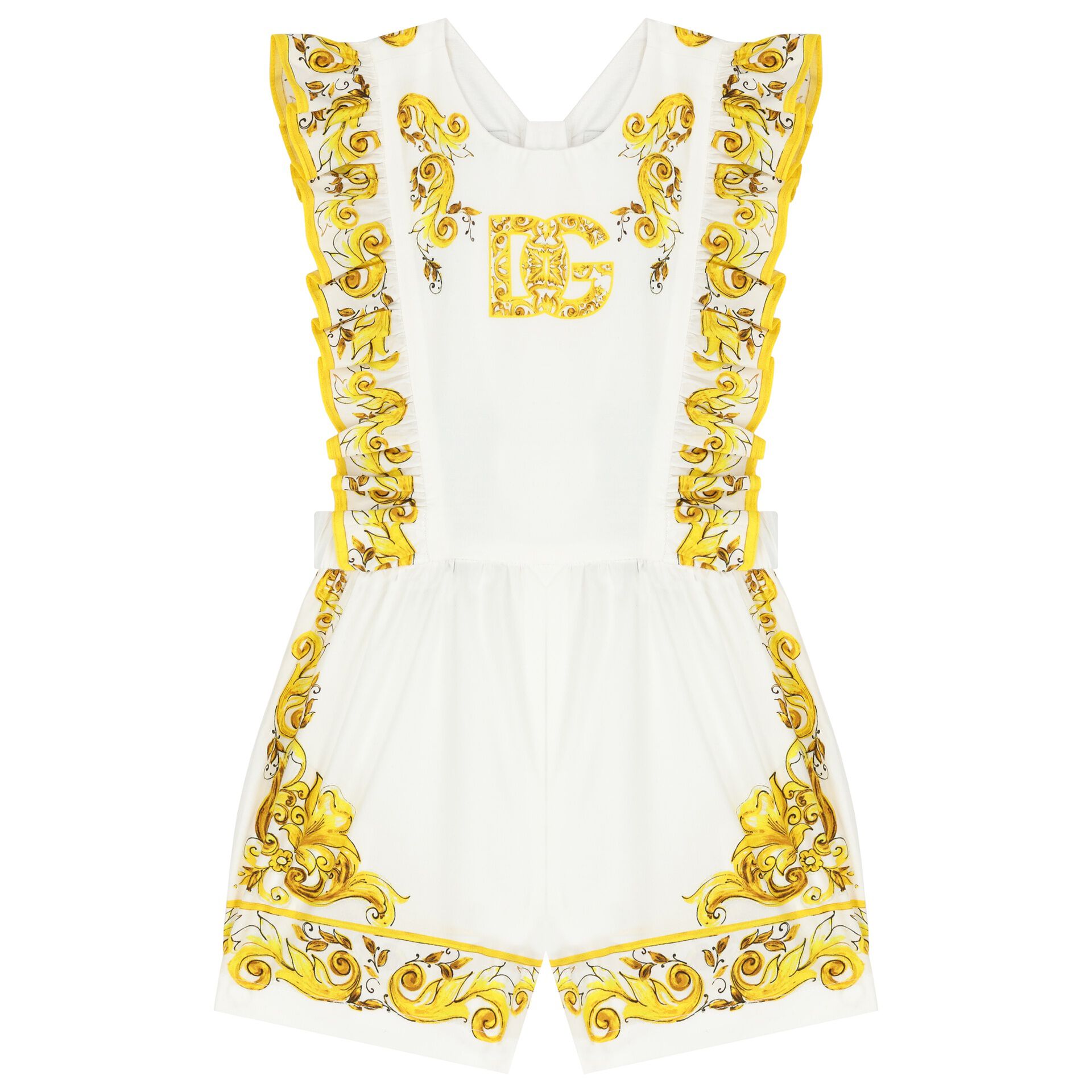 White and yellow romper top