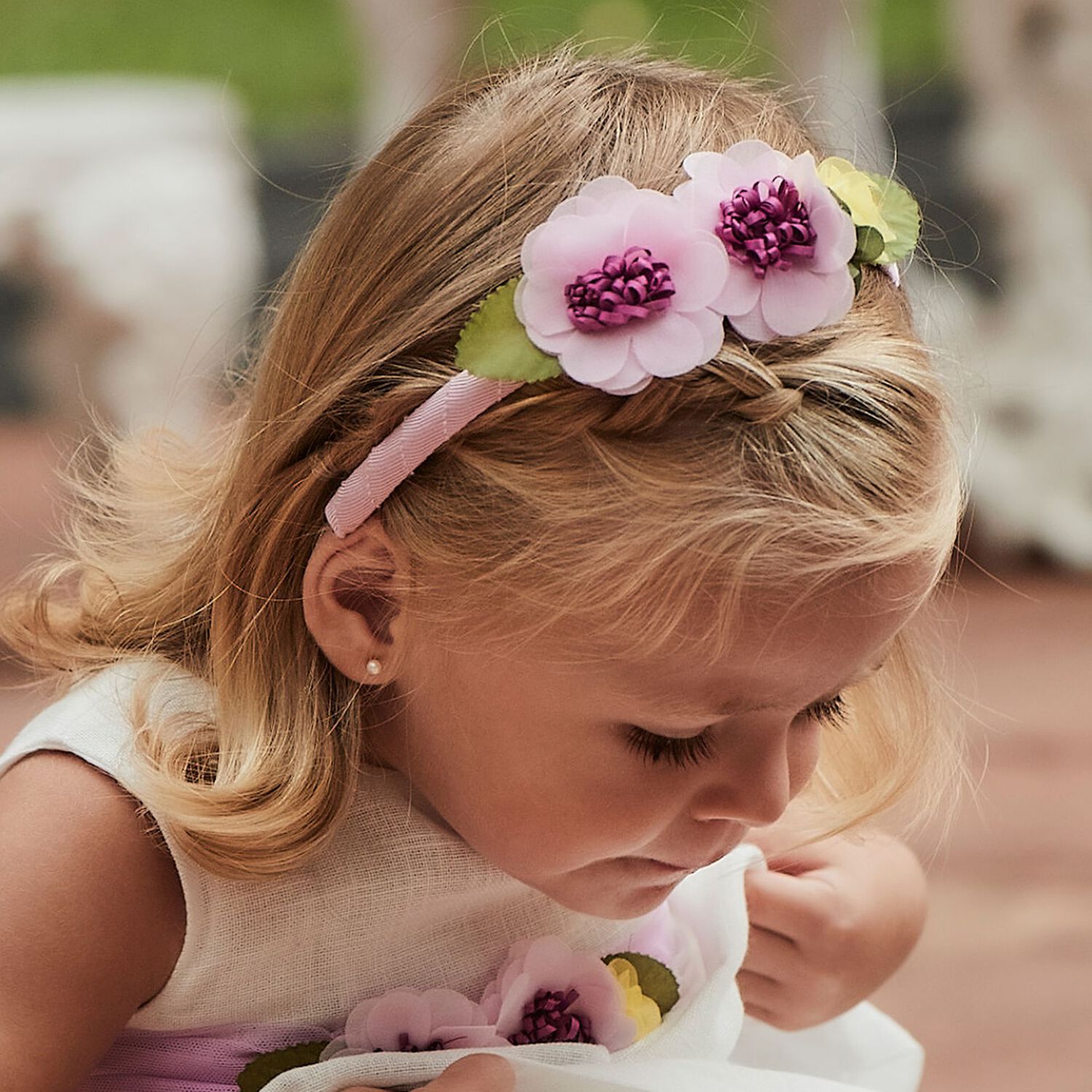 Girls Pink Flower Headband, 1, hi-res image number null