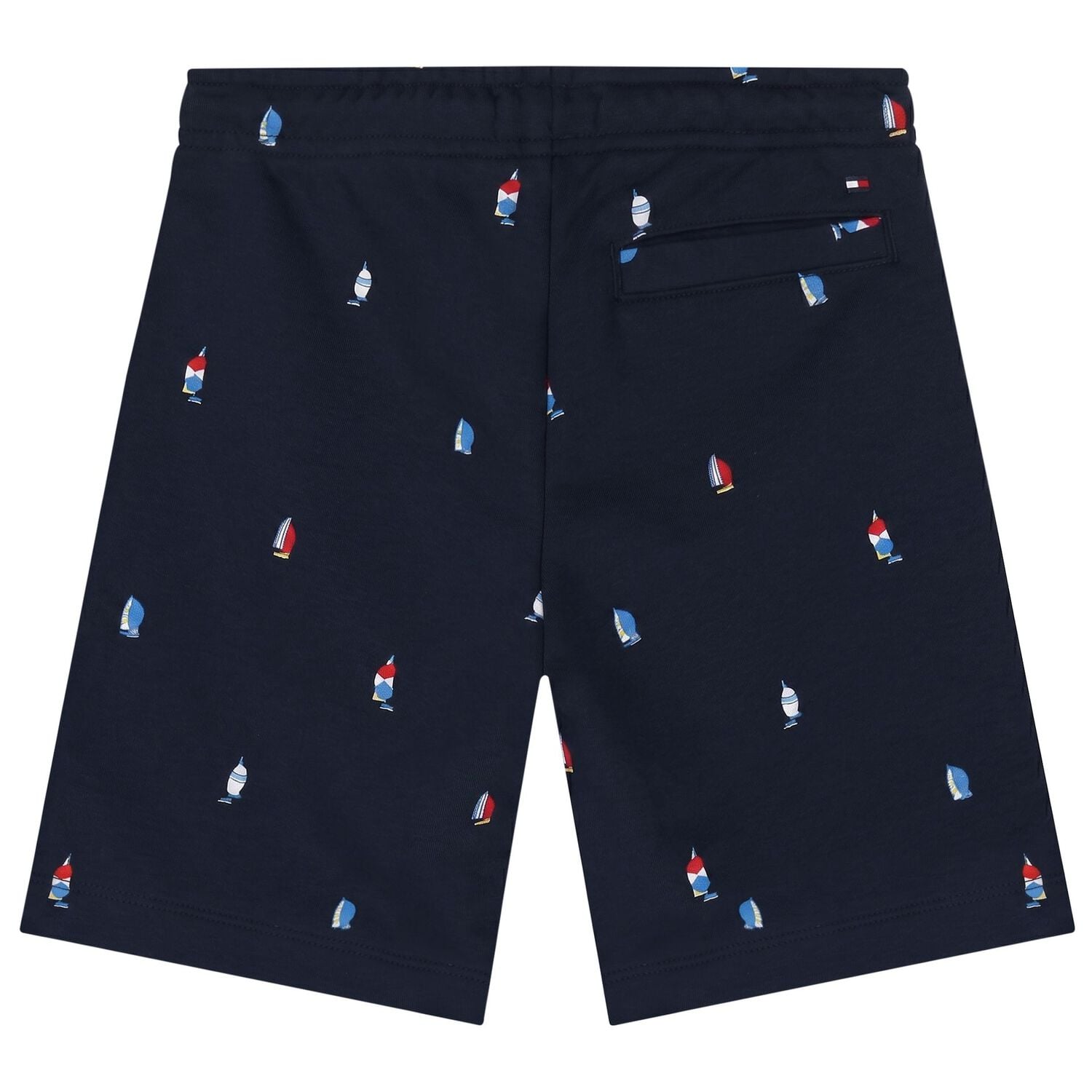 Boys Red & Navy Blue Logo Shorts Set, 1, hi-res