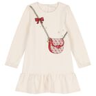 Girls Ivory Bag Dress, 1, hi-res