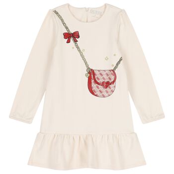Girls Ivory Bag Dress
