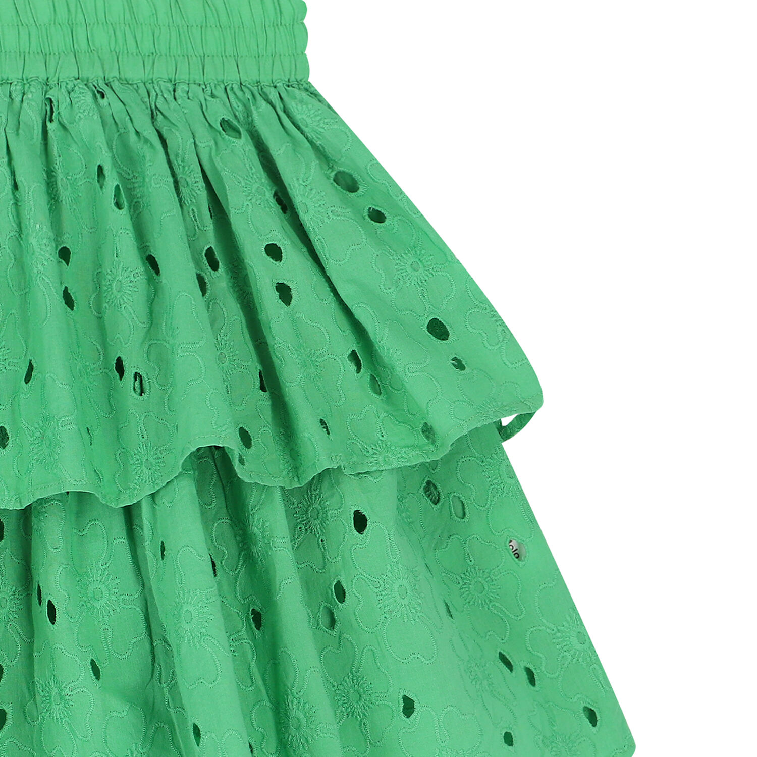 Girls Green Broderie Anglaise Skirt, 1, hi-res
