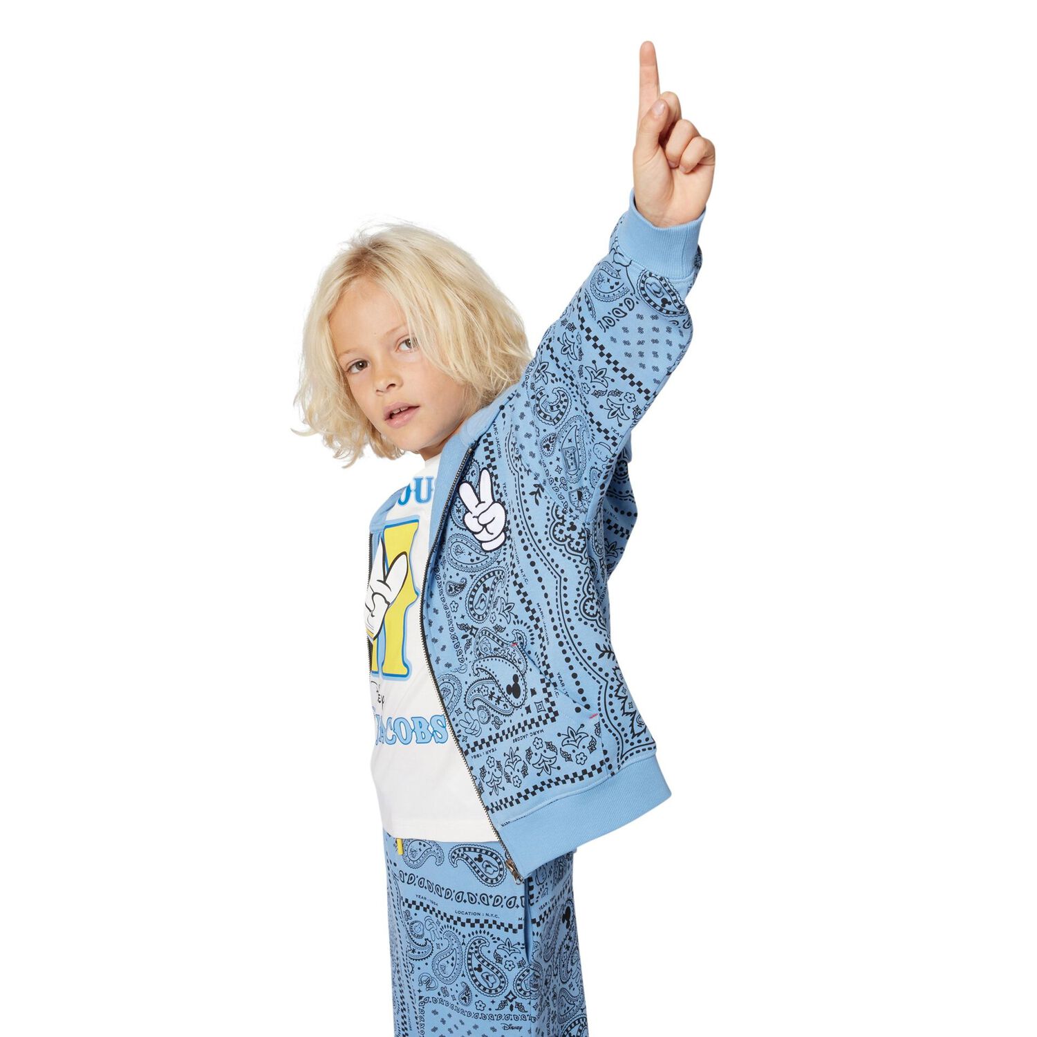 Blue Bandana Disney Hooded Zip Up Top, 1, hi-res image number null