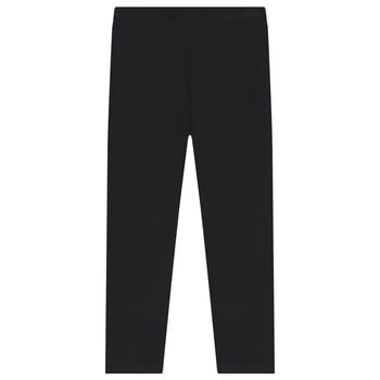 Girls Black Logo Leggings