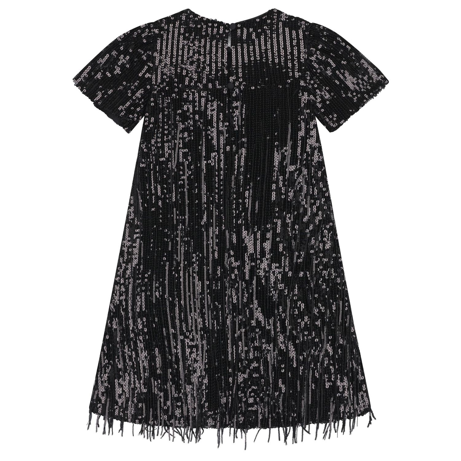 Girls Black Sequin Dress, 1, hi-res