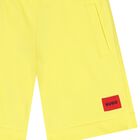 Boys Yellow Logo Shorts, 3, hi-res