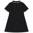 Girls Black Check Polo Dress, 1, hi-res