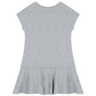 Girls Grey Elephant Logo Dress, 1, hi-res