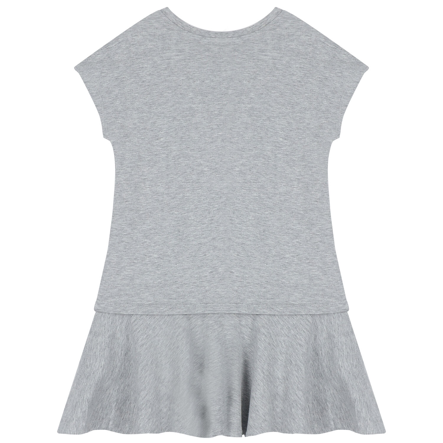 Girls Grey Elephant Logo Dress, 1, hi-res