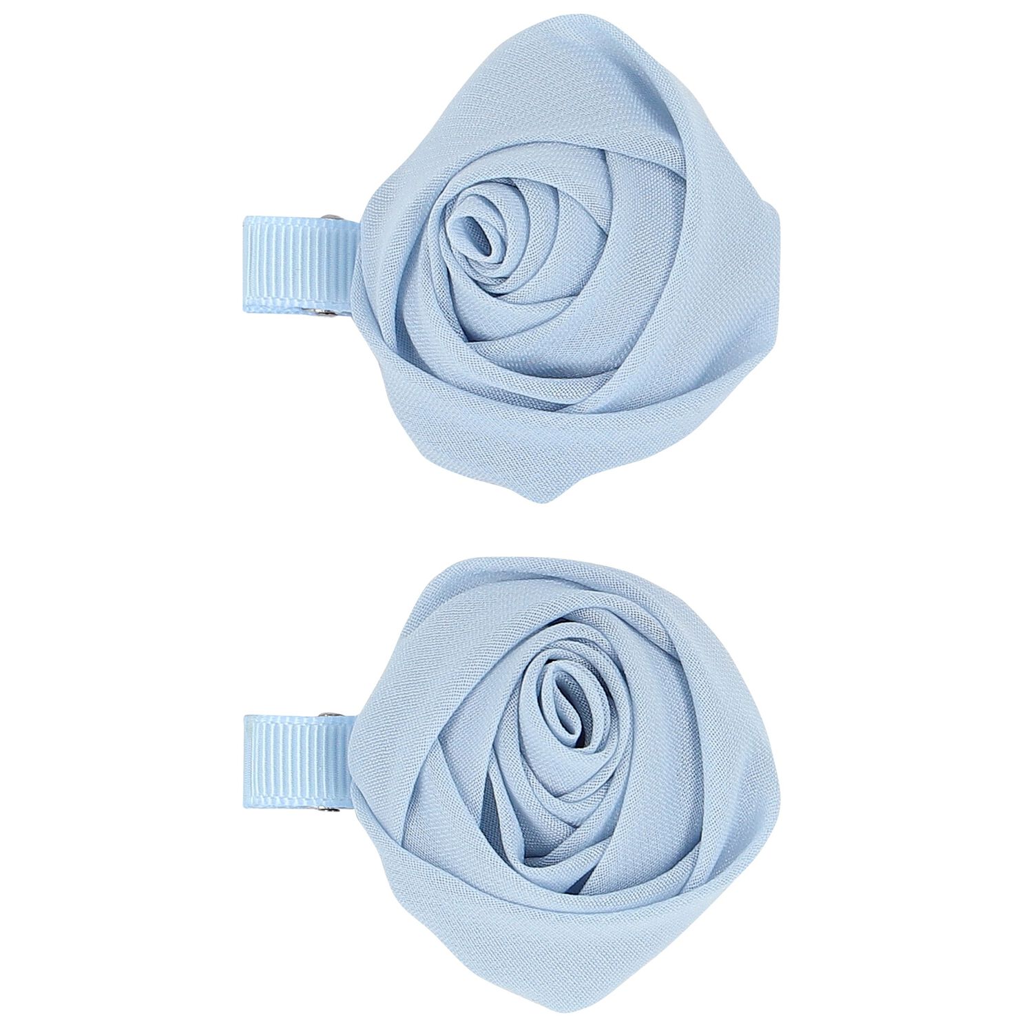Girls Blue Rosebud Hairclips ( 2-Pack ), 2, hi-res