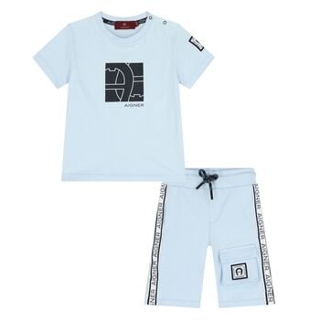 Younger Boys Blue Logo Shorts Ser
