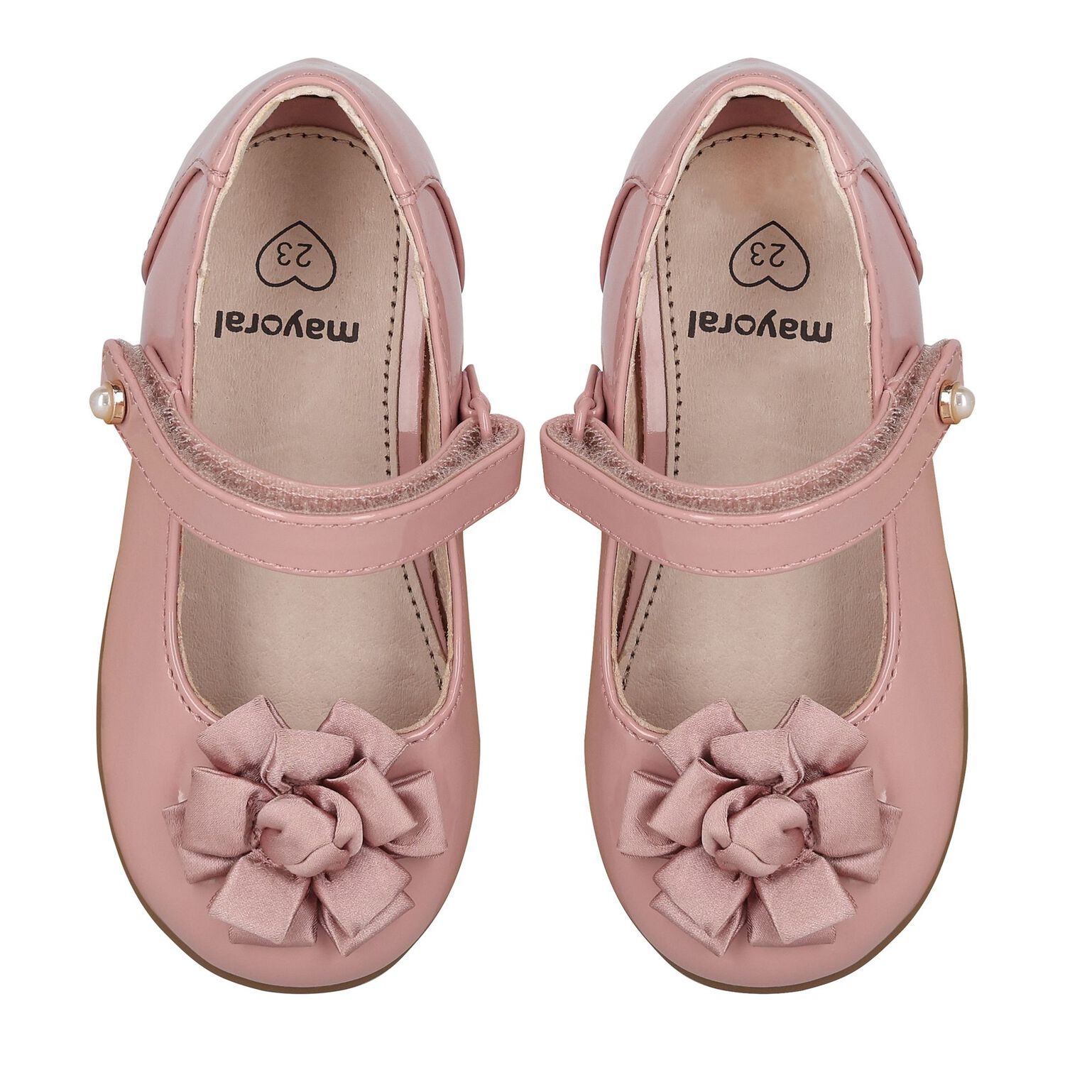 Girls Pink Patent Leather Ballerina Shoes, 2, hi-res image number null