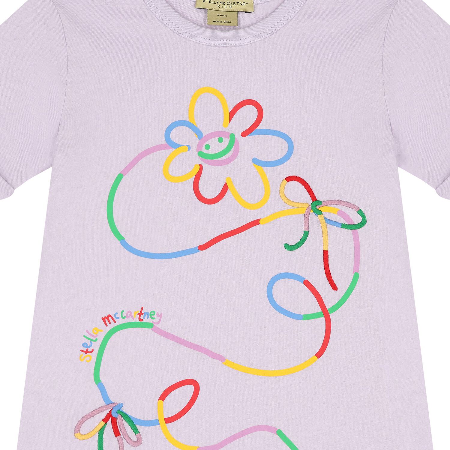 تيشيرت بنات بطبعة الزهور باللون البنفسجي, 1, hi-res