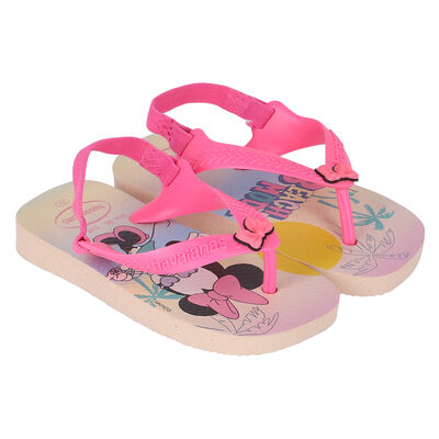 Younger Girls Pink Minnie Mouse Flip Flops
