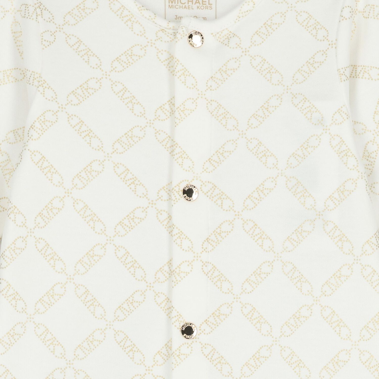 طقم هدايا ملابس أطفال بناتي باللون العاجي والذهبي, 1, hi-res