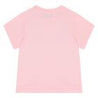 Younger Girls Pink Teddy Bear Logo T-Shirt, 7, hi-res