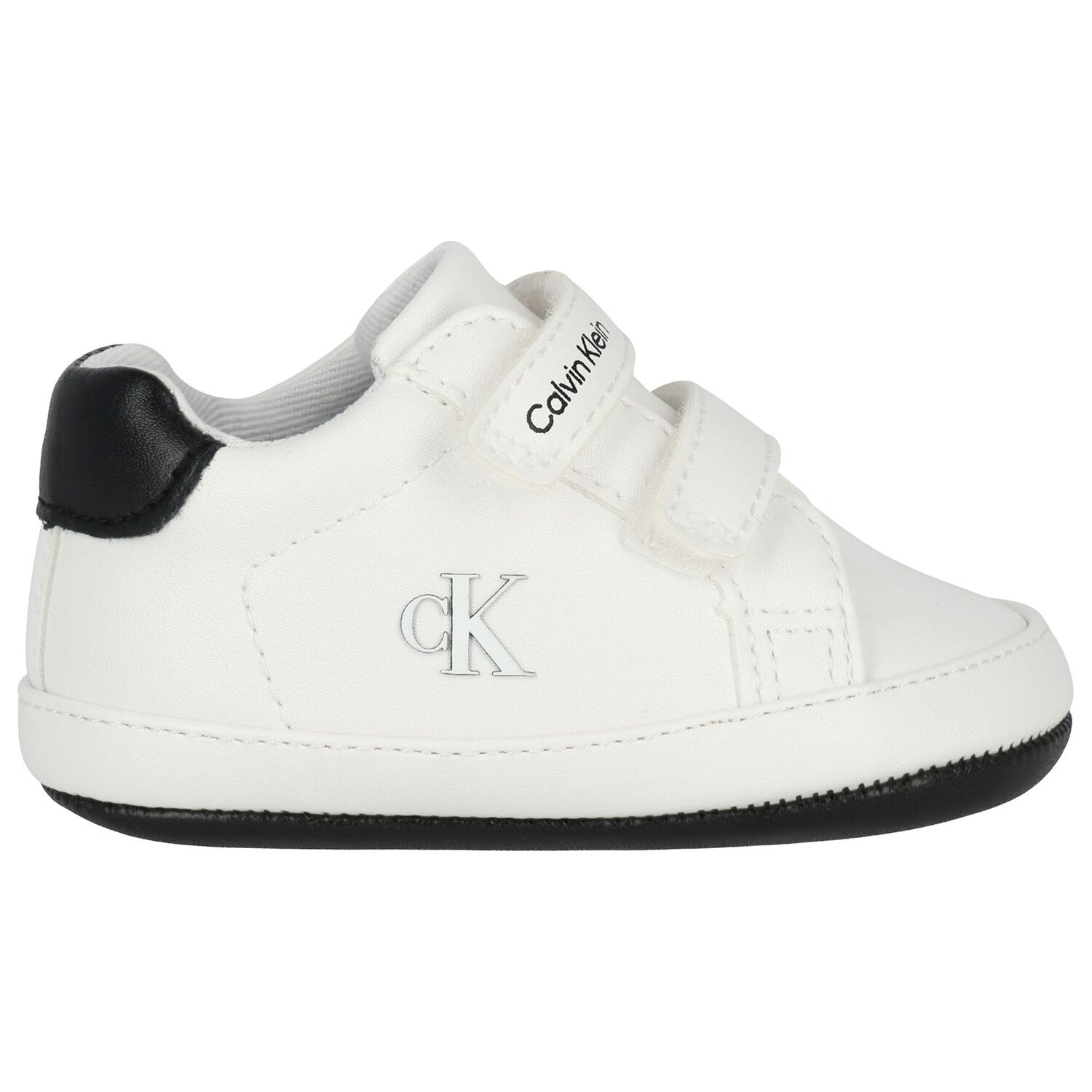 White Logo Baby Pre Walker Shoes, 1, hi-res