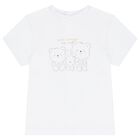 طقم شورت بنات بطبعه تيدى بير باللون الابيض والبيج, 1, hi-res