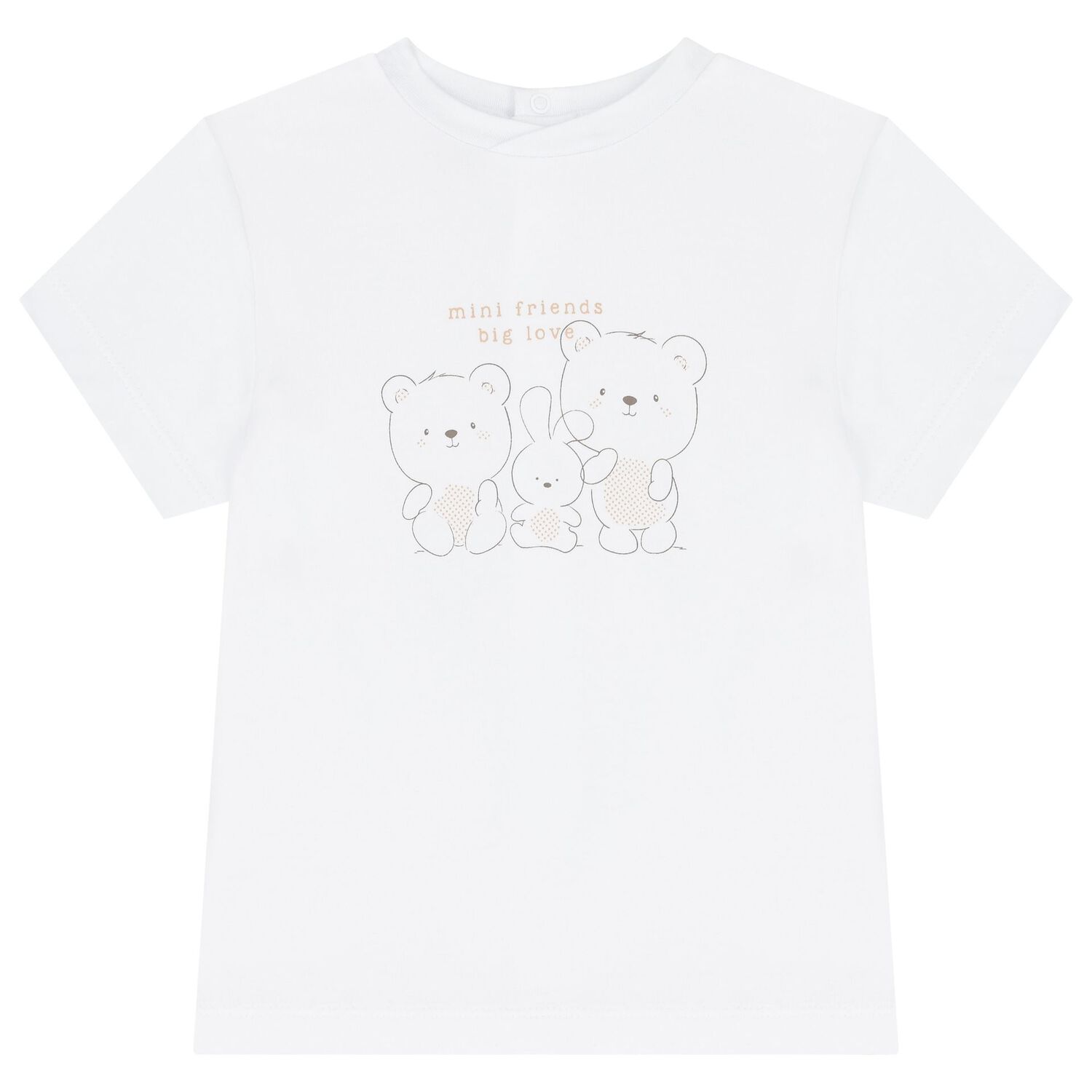 طقم شورت بنات بطبعه تيدى بير باللون الابيض والبيج, 1, hi-res image number null