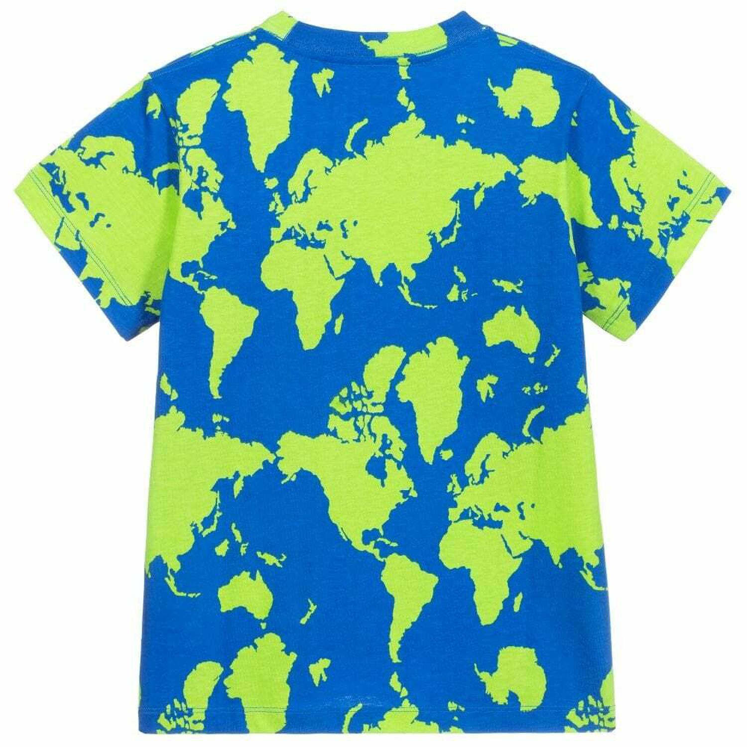 Boys Blue & Green Map T-Shirt, 1, hi-res image number null