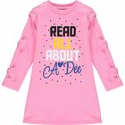 فستان بالشعار باللون الزهرى, 1, hi-res