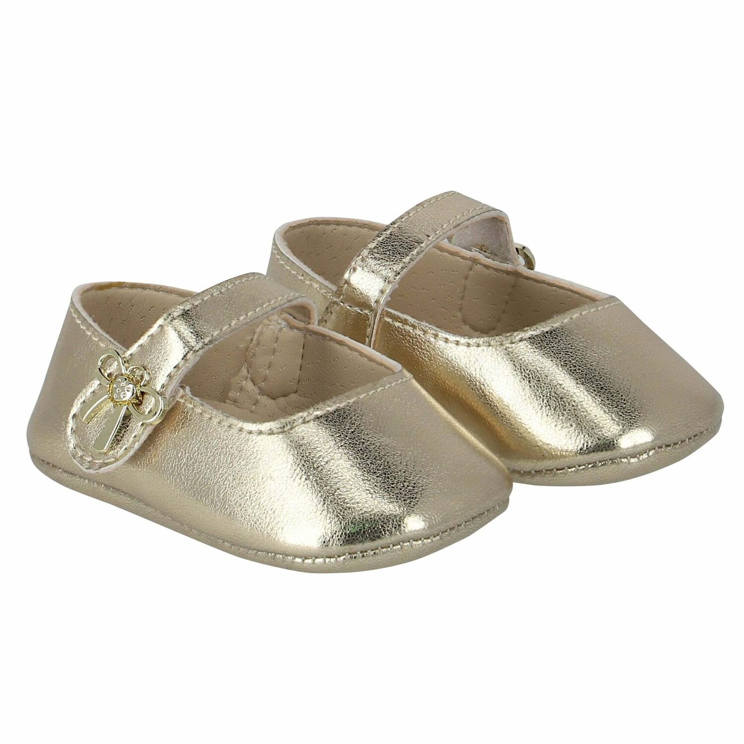 Baby Girls Gold Pre Walker Shoes, 1, hi-res