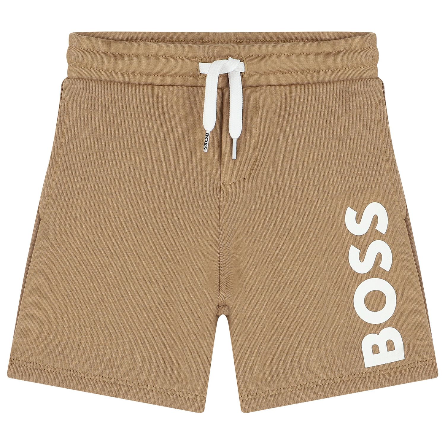 Younger Boys Beige Logo Shorts, 1, hi-res image number null
