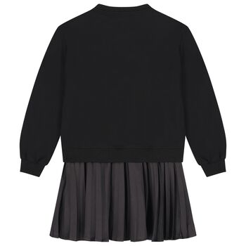 Girls Black Sweatshirt Dress