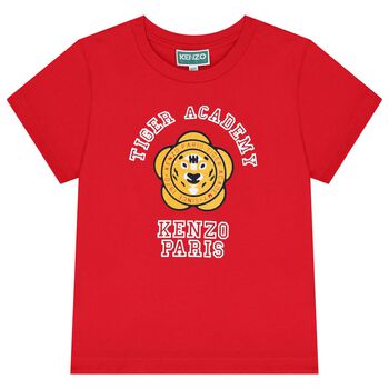 تيشيرت أولاد بالشعار باللون الأحمر