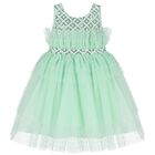 Girls Green Embellished Haute Couture Dress, 1, hi-res