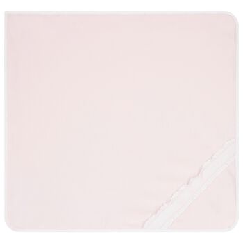 بطانية بنقاط باللون الوردي والأبيض  للبنات الصغار