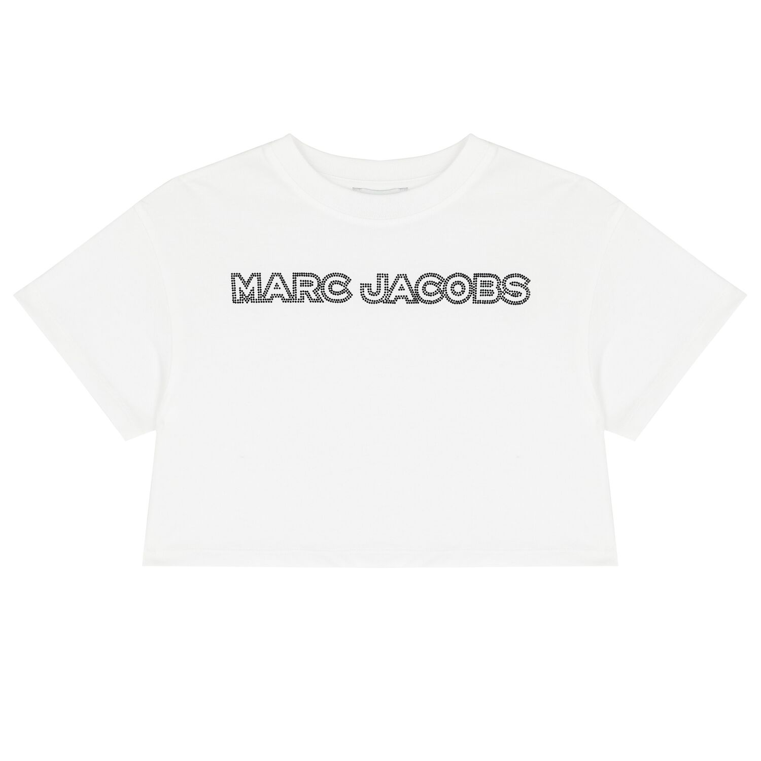 Girls White Logo Rhinestones T-Shirt, 2, hi-res image number null